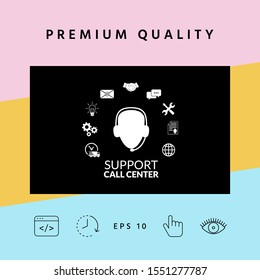 Technical support operator flat icon. Graphic elements for your design