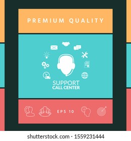 Technical support operator flat icon. Graphic elements for your design
