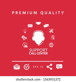 Technical support operator flat icon. Graphic elements for your design