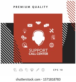 Technical support operator flat icon. Graphic elements for your design