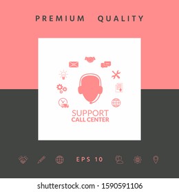 Technical support operator flat icon. Graphic elements for your design