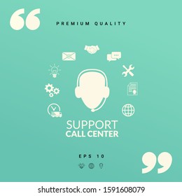 Technical support operator flat icon. Graphic elements for your design