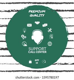 Technical support operator flat icon. Graphic elements for your design