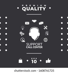 Technical support operator flat icon. Graphic elements for your design