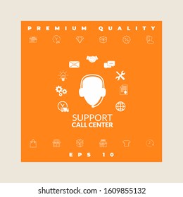 Technical support operator flat icon. Graphic elements for your design