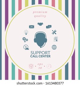 Technical support operator flat icon. Graphic elements for your design
