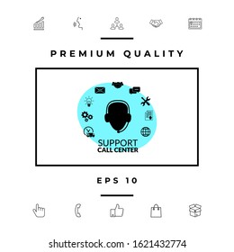Technical support operator flat icon. Graphic elements for your design