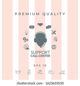 Technical support operator flat icon. Graphic elements for your design