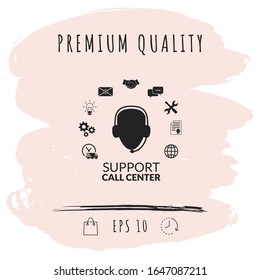 Technical support operator flat icon. Graphic elements for your design