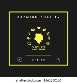 Technical support operator flat icon. Graphic elements for your design