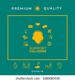Technical support operator flat icon. Graphic elements for your design