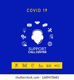 Technical support operator flat icon. Graphic elements for your design