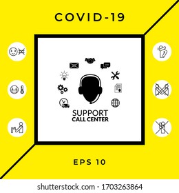 Technical support operator flat icon. Graphic elements for your design