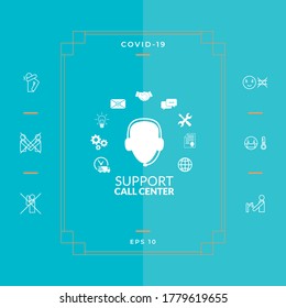 Technical support operator flat icon. Graphic elements for your design
