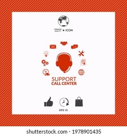 Technical support operator flat icon., elements for your design