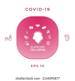 Technical support operator flat icon., elements for your design