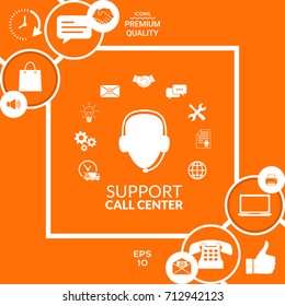 Technical support operator flat icon.