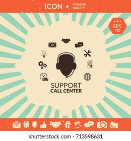 Technical support operator flat icon.