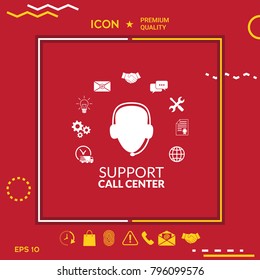 Technical support operator flat icon.