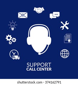 Technical support operator flat vector icon
