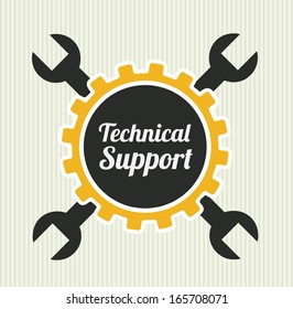 technical support over  background vector illustration 