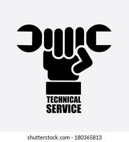 technical support over gray  background vector illustration 