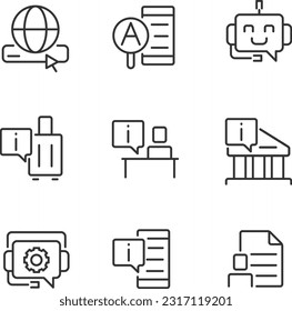 Technical support pixel perfect linear icons set. Answers on customer questions. Access to information. Customizable thin line symbols. Isolated vector outline illustrations. Editable stroke