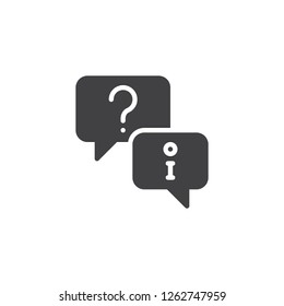 Technical support question vector icon. filled flat sign for mobile concept and web design. Service chat, speech bubbles simple solid icon. Symbol, logo illustration. Pixel perfect vector graphics