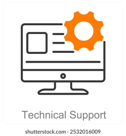 Technical Support and rating icon concept