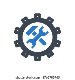 Technical Support Related Vector Glyph Icon. Isolated on White Background. Vector Illustration.