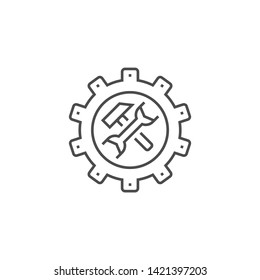 Technical Support Related Vector Thin Line Icon. Isolated on White Background. Editable Stroke. Vector Illustration.