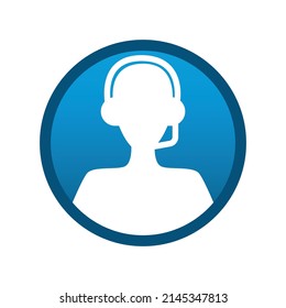 Technical support round media icon on white background - Vector illustration