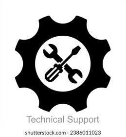 Technical support and service icon concept