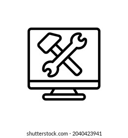 Technical Support Silhouette Icon On White Background