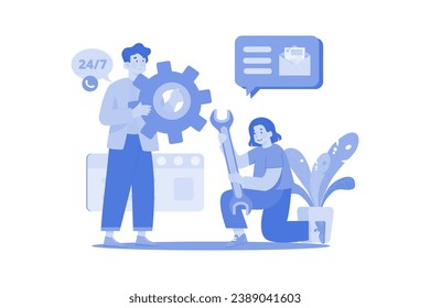 Technical Support Specialist Illustration concept on a white background