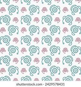 Technical support symbol multicolor decorative trendy red repeating pattern vector illustration