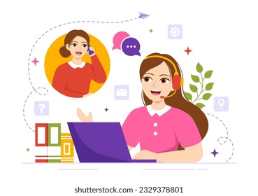 Technical Support System Vector Illustration with Software Development, Customer Service and Technology Help in Flat Cartoon Hand Drawn Templates