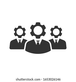 Technical support team flat vector icon