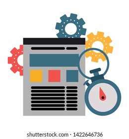 Technical support technology group of symbols, online help service. vector illustration graphic design