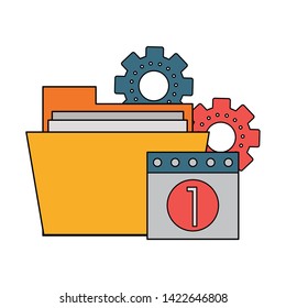 Technical support technology group of symbols, online help service. vector illustration graphic design