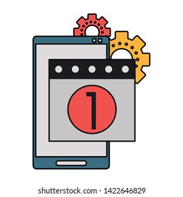 Technical support technology group of symbols, online help service. vector illustration graphic design