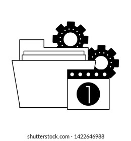 Technical support technology group of symbols, online help service. vector illustration graphic design