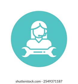 Technical Support vector Cricle Outline Icon.. Eps 10 file