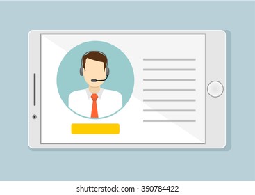 Technical support vector flat illustration
