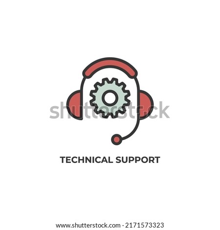 technical support vector icon. Colorful flat design vector illustration. Vector graphics