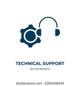 technical support vector icon. technical support, service, support filled icons from flat seo and business concept. Isolated black glyph icon, vector illustration symbol element for web design and 