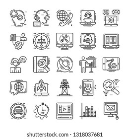 Technical Support Vector Icons Set