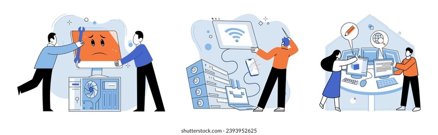 Technical support. Vector illustration. Offering assistance to others in need technical support is valuable service Experts in their respective fields serve as reliable source technical advice