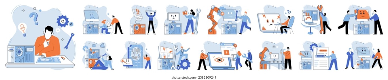 Technical support. Vector illustration. Technical support provides assistance and expertise in resolving technology-related issues Technology plays crucial role in enabling technical specialists