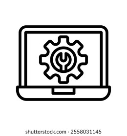 Technical Support Vector Lineal Icon on white background.